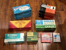 (20) Vintage Prang An-Du-Septic Omega Artista Used Boxes of White & Color Chalk picture