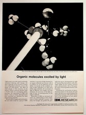 IBM Research "Organic Molecules Excited by Light" Vintage Magazine Ad 1960s B&W picture