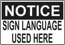 5x3.5 Sign Language Used Here Sticker Vinyl Door Stickers Sign Door Wall Signs picture