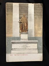 New York City George Washington Statue Treasury Building Leighton Postcard picture