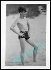 Fit and Trim Handsome Young Man in Swim Trunks Vintage 1960's Photo GAY INTEREST picture