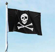 PIRATE FLAG 3 X 5 FEET SKULL AND CROSSBONES CROSS SWORDS JOLLY ROGER FAST SHIP picture
