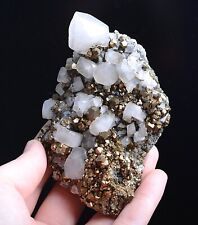 339g Natural Cube White Calcite & Pyrite Complete Mineral Specimen/ China picture