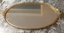 Vintage 24k Gold Plated Filigree Vanity Tray READ . picture