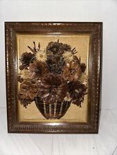 Vintage Nut Pinecone Organic Wall Hanging Mid Century Modern Boho Chic picture