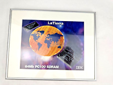 Vintage Framed IBM Promotional Print for LaTierra 64MB PC100 SDRAM Computer Chip picture