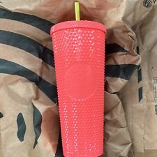 New Starbucks 2022 Summer 24oz Venti Cold Cup Studded Tumbler Dragonfruit Pink picture