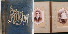 antique VELVET PHOTO ALBUM ornate CLASP clean READING PA CABINET PHOTOS picture