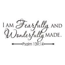 I AM Fearfully and Wonderfully Made Psalm 139:14 Vinyl Wall Decal Bible Scrip... picture
