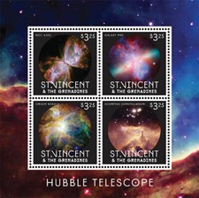 St. Vincent 2013 - Hubble Telescope Galaxy - Sheet of 4 Stamps - Scott #3848 MNH picture