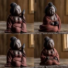 4 Pcs Chinese Zi Sha Sand Geisha Girl Statue Figure Decor picture
