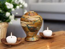 Handcrafted Wooden Round Urn Box For Ashes Elegant And Durable Memorial Keepsake picture