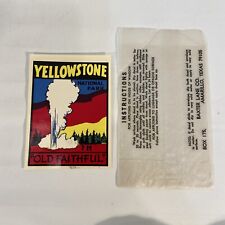 Vintage Yellowstone Park Old Faithful Decal Luggage Baxter Lane Co  4” X 3”. SB2 picture