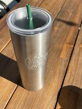Starbucks Silver Stainless Steel 24 oz Cold  Hot Cup Tumbler with Straw A+ Cond picture