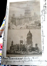 San Francisco City Hall 1908 earthquake photo before and after rppc picture