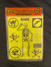 Vintage 1970's Package of 13 Halloween Luminous Stickers picture