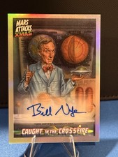 Topps 2026 Mars Attacks Christmas Caught in the Crossfire Bill Nye Auto CCA-BN picture