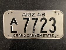 ARIZONA LICENSE PLATE 1948 AL 7723 Grand Canyon State picture