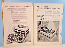A Pair of 1929 Whitman Samplers Chocolate Candies Advertisements picture