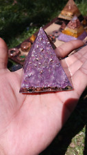 Large Purple Orgonite Pyramid Energy EMF Shielding Crystal Healing picture