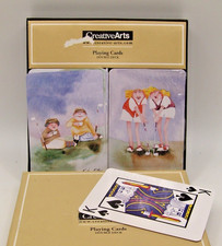 VINTAGE PLAYING CARDS CREATIVE ARTS DOUBLE DECK 1 SEALED GOLF MOTIF picture