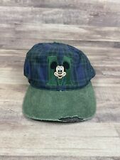 Vintage Disney Mickey Mouse Goofy's Hat Co Green Plaid Bill Snapback Cap 90’s picture