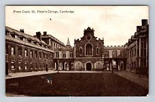 Cambridge England, Front Court, St Peter's College, Antique, Vintage Postcard picture