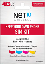 Net10 Keep Your Own Phone 3-in-1 Prepaid SIM Card Universal Kit Unlocked Phones picture