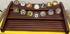* Challenge Coin Display Stand Solid Wood Mahogany. 3 Tier Rack Holds 126 Coins picture