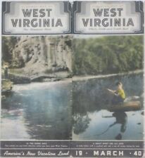 March 1940 WEST VIRGINIA Official State Road Map Charleston Wheeling Morgantown picture