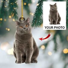 Personalized Photo Cat Christmas Ornament, Custom Cats Ornament, Christmas Gifts picture