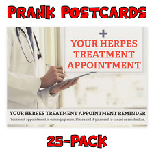 (25-Pack) Prank Postcards - Herpes Treatment - Send Them To Victims Yourself picture