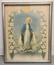 Vintage Blessed Virgin Mary Framed Print 12 x 15