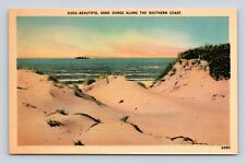 Old Postcard Sand Dunes California Beach Coast Southern Ship Ocean picture