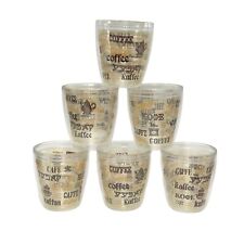 6 Vintage Expressive Designs 1983 Double Walled Plastic Tumblers Coffee Themed picture
