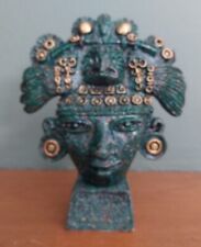 Vintage Crushed Green Malachite Inca Mayan God Sculpture Mexico picture