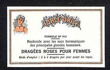 Force Virile Dragées Roses Pour Femmes (Hormones) French Paper Label NOS VGC picture