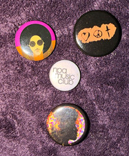 NPG Music Club/Prince Pinback Buttons Set of 4 Music-Themed Badges with Graphics picture
