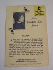 Vtg relic St Saint Elizabeth Ann Seton patron in law problem prayer card picture