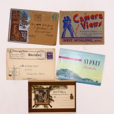 4 Australia and 1 New Zealand Early 20th Century Postcard View Folders. picture