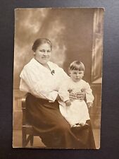 1910s RPPC antique woman and chubby bowlcut baby real photo postcard ORIGINAL picture