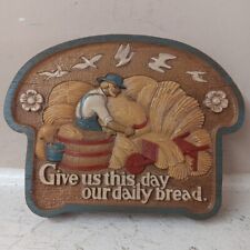 Vtg Burwood Daily Bread Prayer 2769 Farm Harvest Christian Lord's Wall Hanging picture