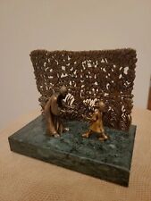 Beautiful vintage brass and marble figurine of mother and child picture
