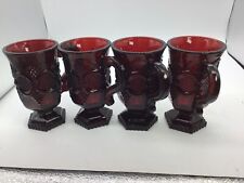 Avon 1876 Cape Cod Collection Ruby Red Glass Pedestal Mugs (1982) picture
