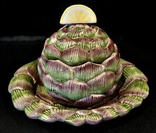 FITZ AND FLOYD ESSENTIALS ARTICHOKE BOWL WITH LEMON WEDGE LID AND UNDER BOWL picture