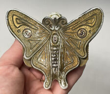 RARE Antique Art Nouveau Victorian Novelty Glass Moth Butterfly Match Holder picture