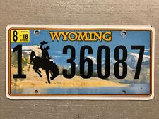 WYOMING LICENSE PLATE BUCKING BRONCO LAKE- MOUNTAINS 🏔 RANDOM LETTERS/NUMBERS picture