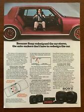 1982 Sony Soundfield Car Stereo Vintage Print Ad/Poster Man Cave Bar Art Décor  picture