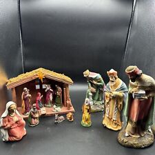 Nativity Set Mary Joseph Baby Jesus Wise Men Christmas Decor Lamb Cow Donkey picture