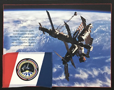 STS-91 PHASE-1 / DISCOVERY-MIR FLOWN FLAG IN SPACE / ULTRA RARE RUSSIAN VERSION picture